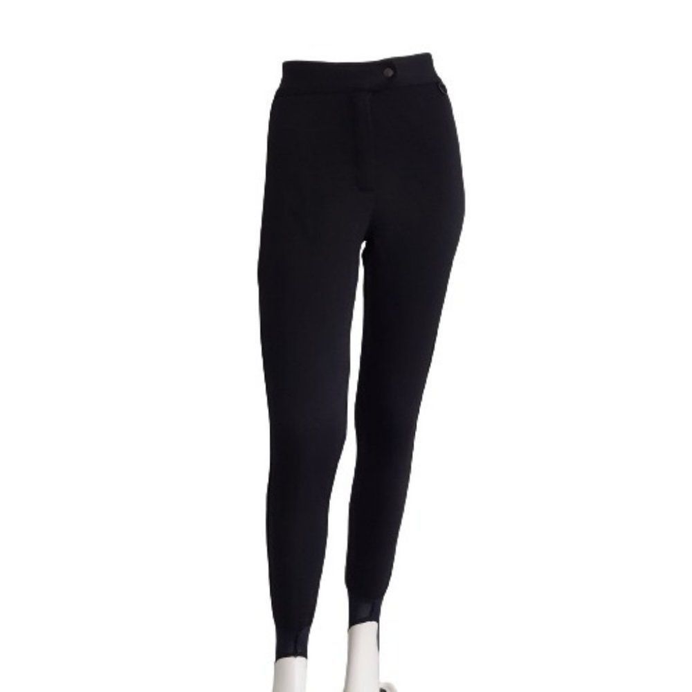 1980s Vintage Wool Blend Stirup Ski Pants, Black